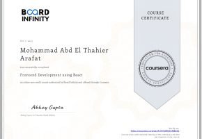 Frontend Development using React - Coursera